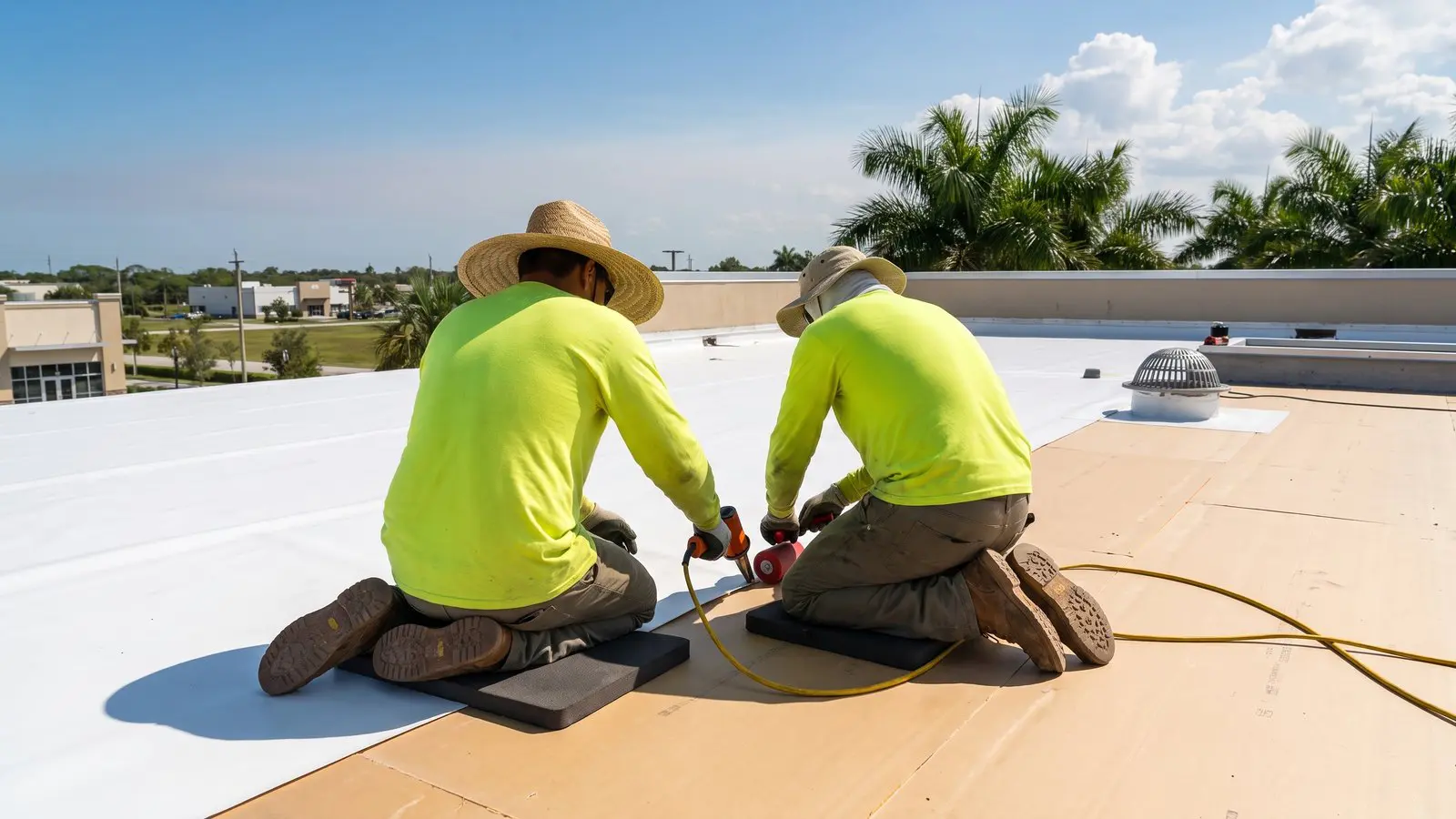 Commercial TPO roof aerial