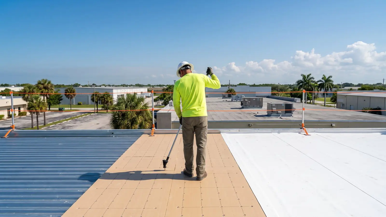 Commercial roof replacement Fort Lauderdale detail