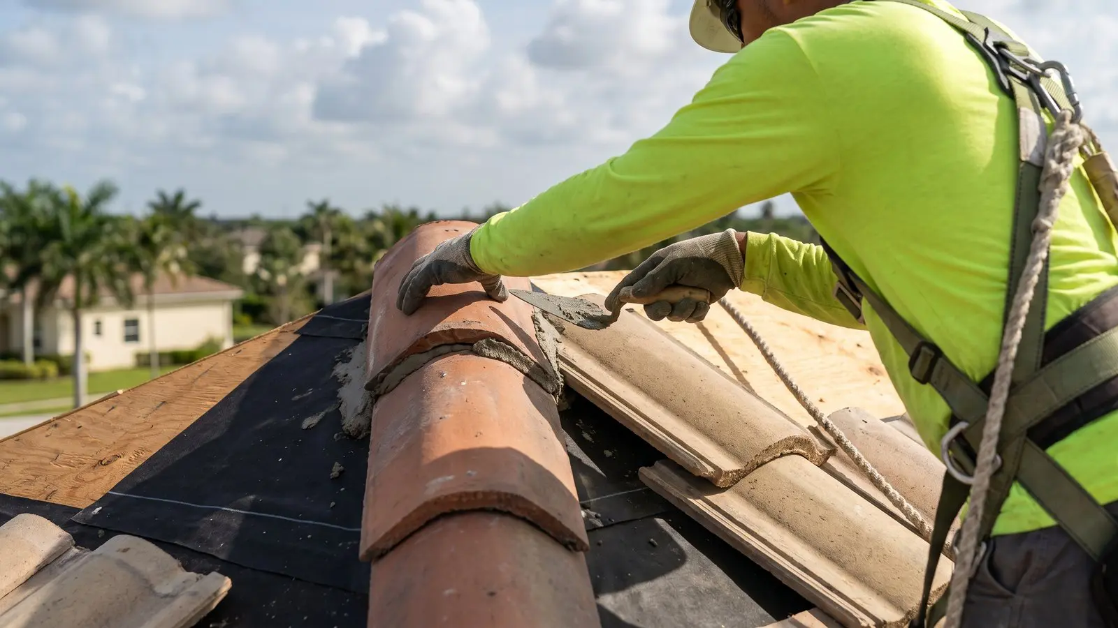 Tile roof repair Fort Lauderdale detail